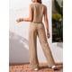 thumbnail image 4 of Conjuntos de 2 Piezas para Mujer: Chaleco de , Conjuntos Casuales Elegantes, Pantalones de Pierna , Trajes. Caqui S, 4 of 8