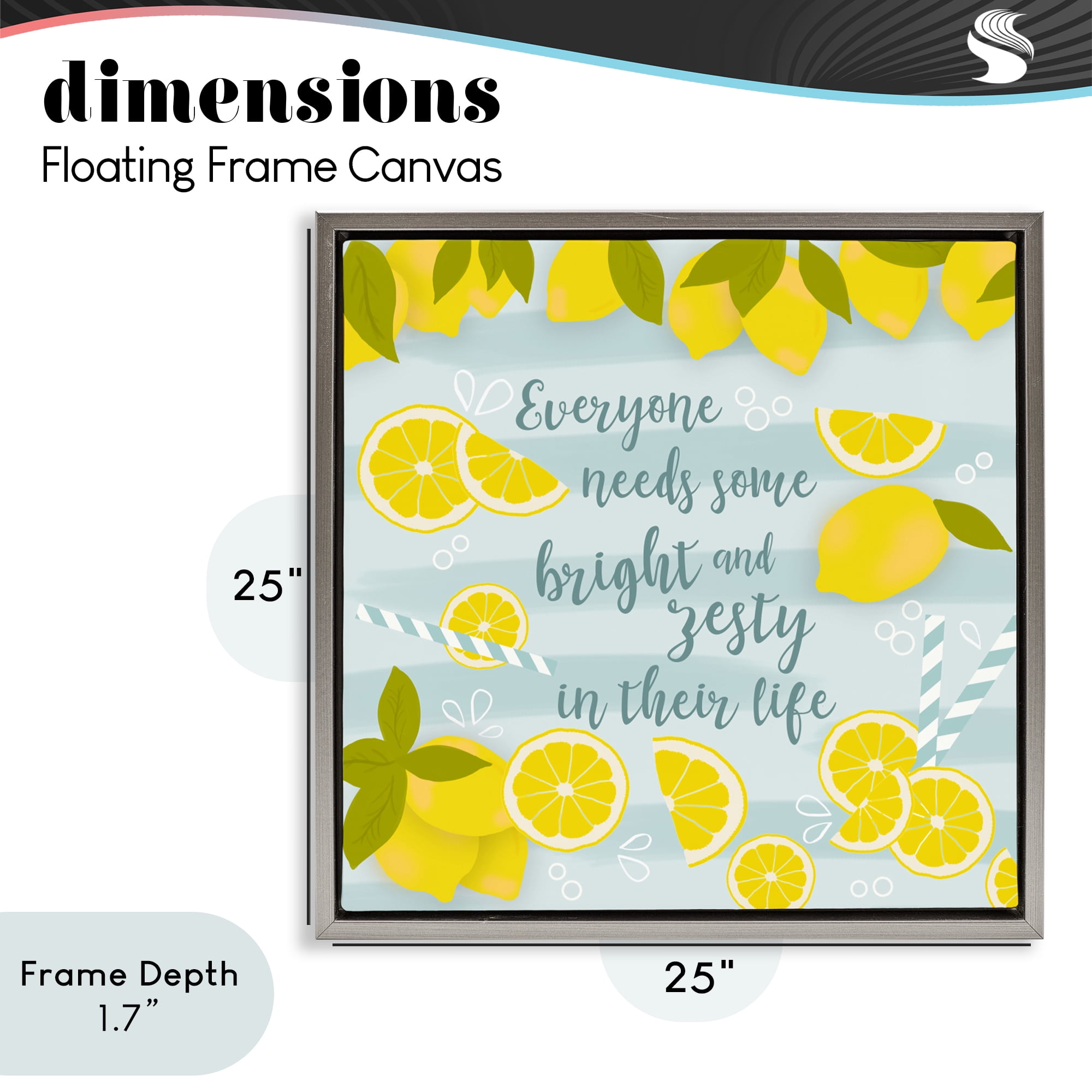 Stupell Industries Everyone Needs Bright & Zesty Gray Framed Floater Canvas Wall Art, design by Anna Quach