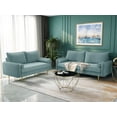thumbnail image 4 of Koby Home Sectional Sofa Velvet Sleeper Sofas 70" Couch 3-Seater Couches for Living Room Cool Cascade, 4 of 4