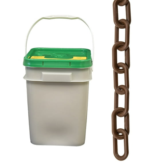 3 Inch x 70 Feet Brown Plastic Safety Chain Pail