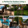 thumbnail image 4 of Y&M Outdoor Side Table 2 Pack, HIPS Waterproof Patio End Table for Adirondack Chair, Square Accent Table, Coffee, 4 of 8