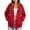 Red Hoodies for Women, variant on Hoodies for Women Full Zip Casual Long Sleeve Sweatshirts with Pockets Loose Fit Hooded Jackets Fall Coats Red M