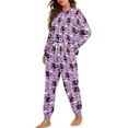 thumbnail image 2 of Renewold Halloween Womens Pajamas Plus Size Pajama Set for Women Loungewear Set Skull Black Cat Pajamas Comfy Pjs 2 Piece Long Sleeve Pj Cozy Pants Drawstring Pjs Size M, 2 of 7