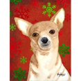 thumbnail image 1 of Carolines Treasures RDR3012CHF Drapeau de Noël Chihuahua Flocon de Neige Rouge Toile Taille Maison, 1 of 4