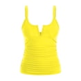 thumbnail image 4 of HomeGardon Womens Tankini Swimsuits Tops Bikini with Bra Summer V-Neck Solid Color Tummy Control Bathing Suits, 4 of 5