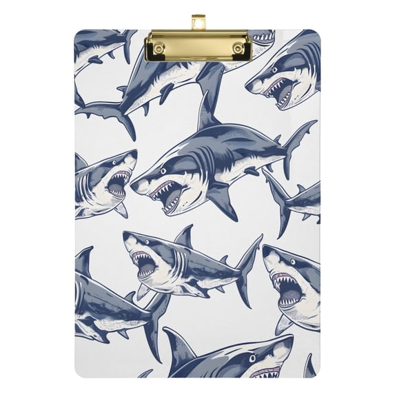 Shark Acrylic Clipboards A4 Standard Letter Size Clipboard 12.5" X 9" Clip Board for Students Teacher Office