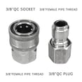 thumbnail image 1 of Stainless Steel Pressure Washer Adapter Set NPT 3/8in Female +Male Quick Connect, 1 of 10