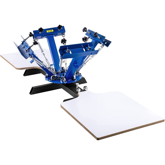 Impresora de visualización de 4 colores y 2 estaciones, kit de impresión de serigrafía de 55 x 45 cm VEVOR prensa de serigrafía para camisetas (4 colores y 2 estaciones)