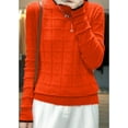 thumbnail image 3 of Maydear Womens Crewneck Geometric Cable Wool Sweater, Casual Long Sleeve Pullover Tops, 3 of 5