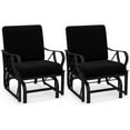 thumbnail image 1 of Costway 2 PCS Patio Rocking Chair with Cushion Heavy-Duty Metal Frame Smooth Glider Outdoor Black, 1 of 9