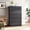 Black, variant on ASTUVIA 6 Drawers Dresser for Bedroom, 49.2" W Modern Chest of Drawers with Curved Profile Design, Mid Century Fluted Storage Dressers Organizer,Brown