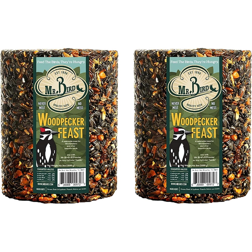 Packet of 2 Large Wild Bird Seed Cylinders Woodpecker Feast 4 Lbs. 2 Oz