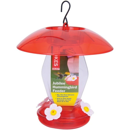 Stokes Select Jubilee Hummingbird Feeder with 4 Feeding Ports, Red, 20 fl oz Capacity