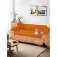 thumbnail image 3 of Burnt Orange Geometric Couch Cover for 2 Cushion Sofa, Country Greece Key Art Washable Loveseat Sofa Covers Slipcover for Sectional Sofas L-Shaped, Couch Throw Cover 71"x118", 3 of 9