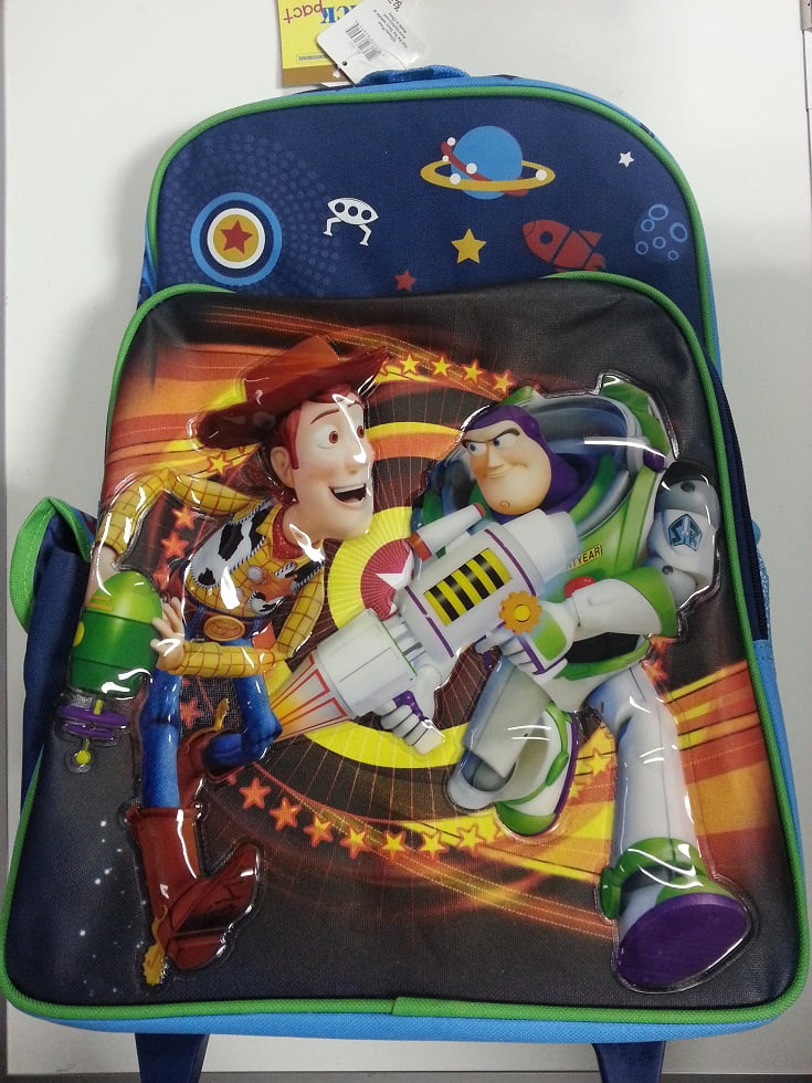 Large Rolling Backpack Disney Toys Story Woody Buzz Bag New