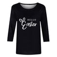 thumbnail image 5 of Raeneomay 3/4 Length Sleeve Womens Tops Women Fashion Easter Printed T-Shirt Blouse Round Neck Casual Tops, 5 of 6