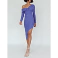 thumbnail image 3 of Biezeib Women Midi Dress, Long Sleeve Dress Twined Asymmetric Slim Fit Cocktail Dress Fall Dress, 3 of 6
