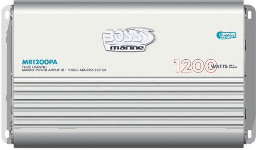 BOSS Audio MR1200PA 1200-Watt Full Range Class A/B 4 Channel 2-8 Ohm Stable Amplifier with Remote Subwoofer Level Control 
