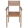 thumbnail image 3 of vidaXL Stackable Garden Chairs with Cushions 8 pcs Solid Teak Wood, 3 of 5