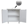 thumbnail image 4 of Parisloft Farmhouse Wood Storage Cabinet with Carved Doors and Movable Shelf, 34.5"H, 4 of 12