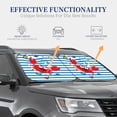 thumbnail image 4 of Kll Red Funny Crab On Blue Stripe Windshield Sun Shade 2-Piece Foldable Car Front Window Sunshade For Most Sedans Suv Truck - Auto Sun Blocker Visor Protector Blocks Max Uv Rays - Medium, 4 of 7