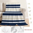 thumbnail image 5 of Navy Blue Khaki Striped Blanket Soft Cozy Warm Throw Blanket for Couch, Plush Fuzzy Flannel Fleece Blankets for Sofa, Gradient Horizontal Lines Bed Blankets Lightweight Gifts for Women, 50"x80", 5 of 9