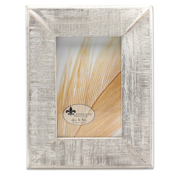 4x6 Distressed Gray Wood With White Wash Picture Frame