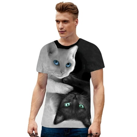 Men Women Unique 3D Digital Cat Printing T- Shirt | Walmart Canada