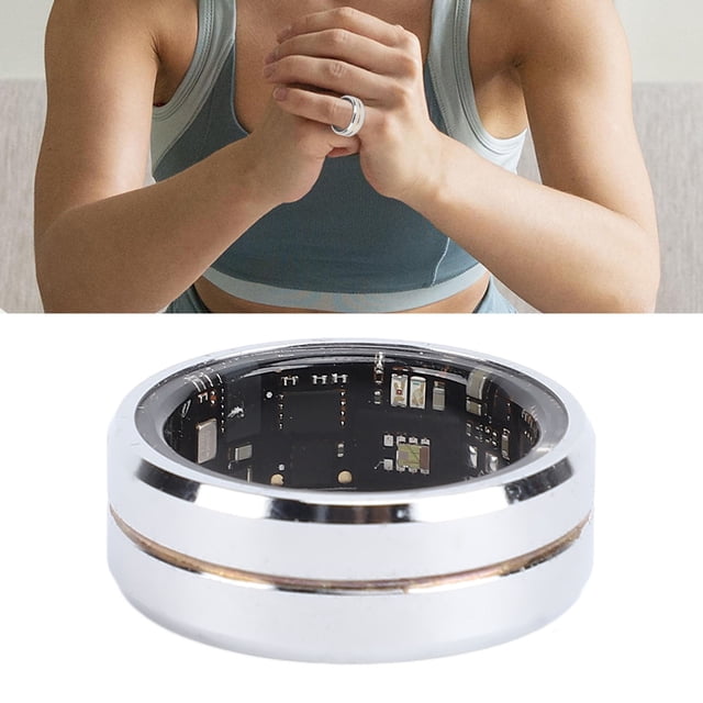 Bague Intelligente de Suivi de Condition Physique, Bague Intelligente en Acier Inoxydable IP68 Résistante à l'Eau, Traqueur d'Activité pour l'Extérieur Diamètre Intérieur 17,3 mm / 0,7 Po, Diamètre Intérieur 20,6 mm / 0,8 Po