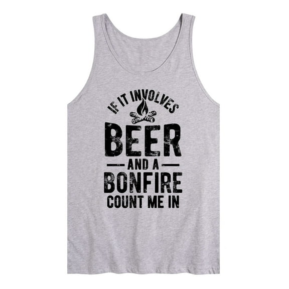 Instant Message - If It Involves Beer And A Bonfire - Mens Jersey Graphic Tank