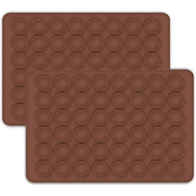 Paquete de 2 tapetes de silicona antiadherentes para hornear macarrones