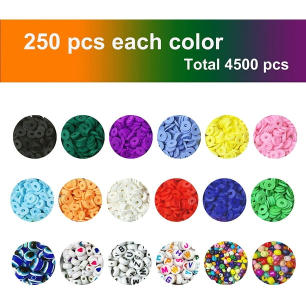 Clay Beads for Jewelry Making 6mm Rainbow Disc Flat Bead Kit Cute Heishi  Beed Circle Thin Beads for Bracelets Necklace Crafts