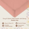 thumbnail image 3 of Mère & Moi: Muslin Fitted Crib Sheets: 2 Pack - Pink & Cream - 28x52", 100% Cotton, OEKO-TEX, Ultra-Soft & Breathable, Baby & Toddler Mattress Bedding, 3 of 10