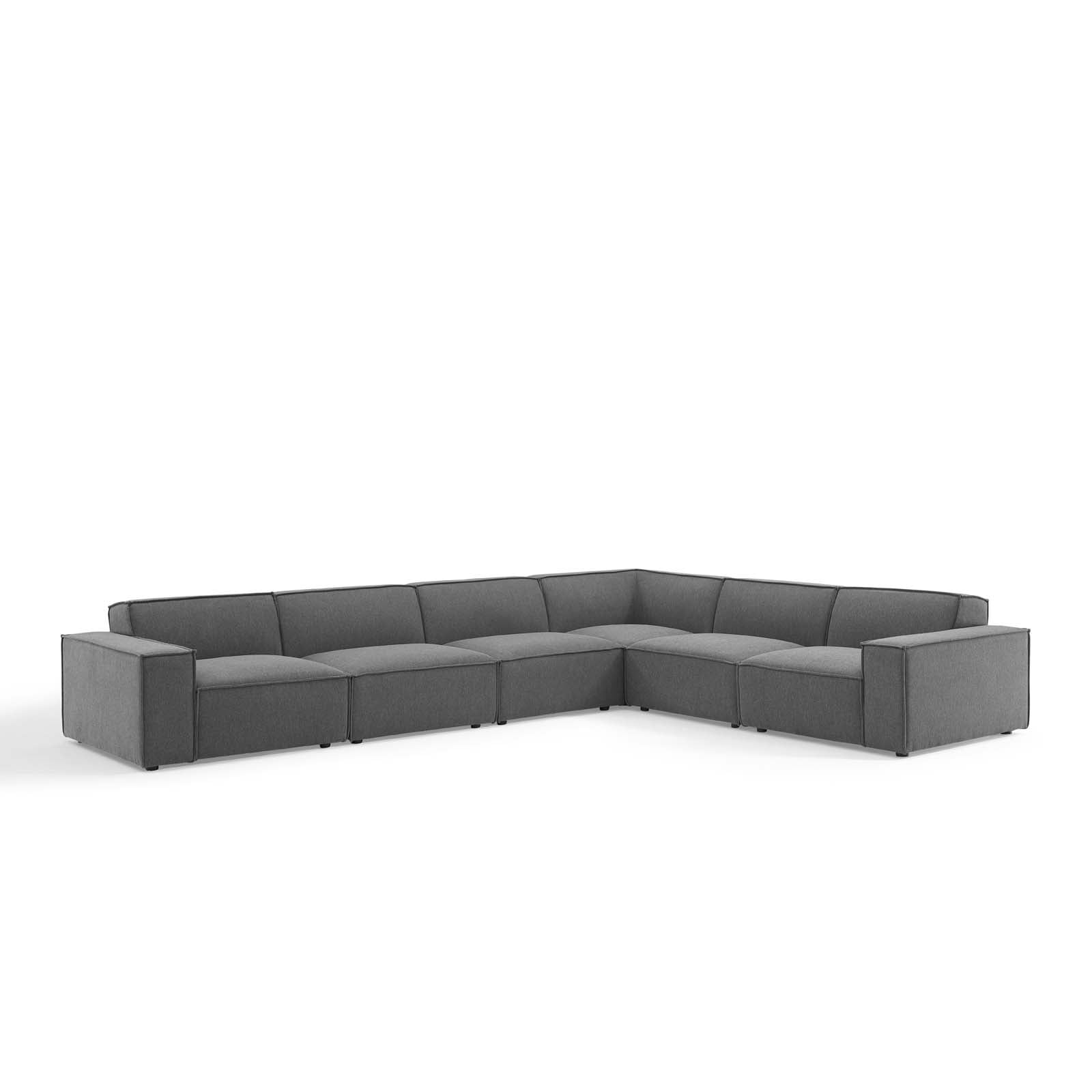 Sectional Sofa Set, Fabric, Dark Grey Gray, Modern Contemporary Urban