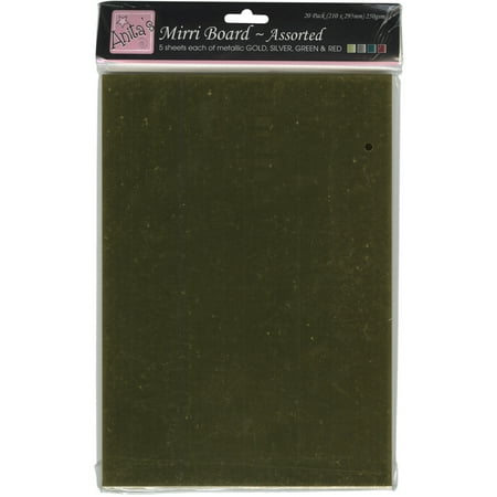 Anita's A4 Mirri Board 250gsm 20/Pkg-Red, Green, Gold & Silver, Pk 3, Anita's