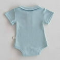 thumbnail image 4 of RUTAYY Boys Girls Jumpsuit Short Sleeve Romper Bodysuits Trendy Clothes, Blue, 6-12 Months, 4 of 4