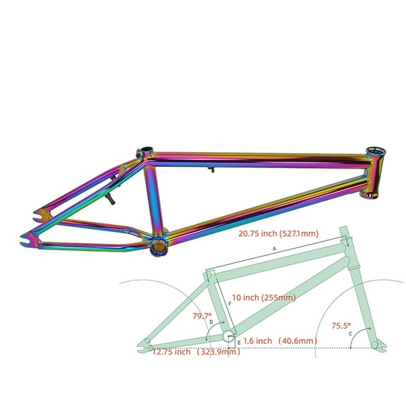 Bike 20 Freestyle Chromoly Frame Oil Slick.