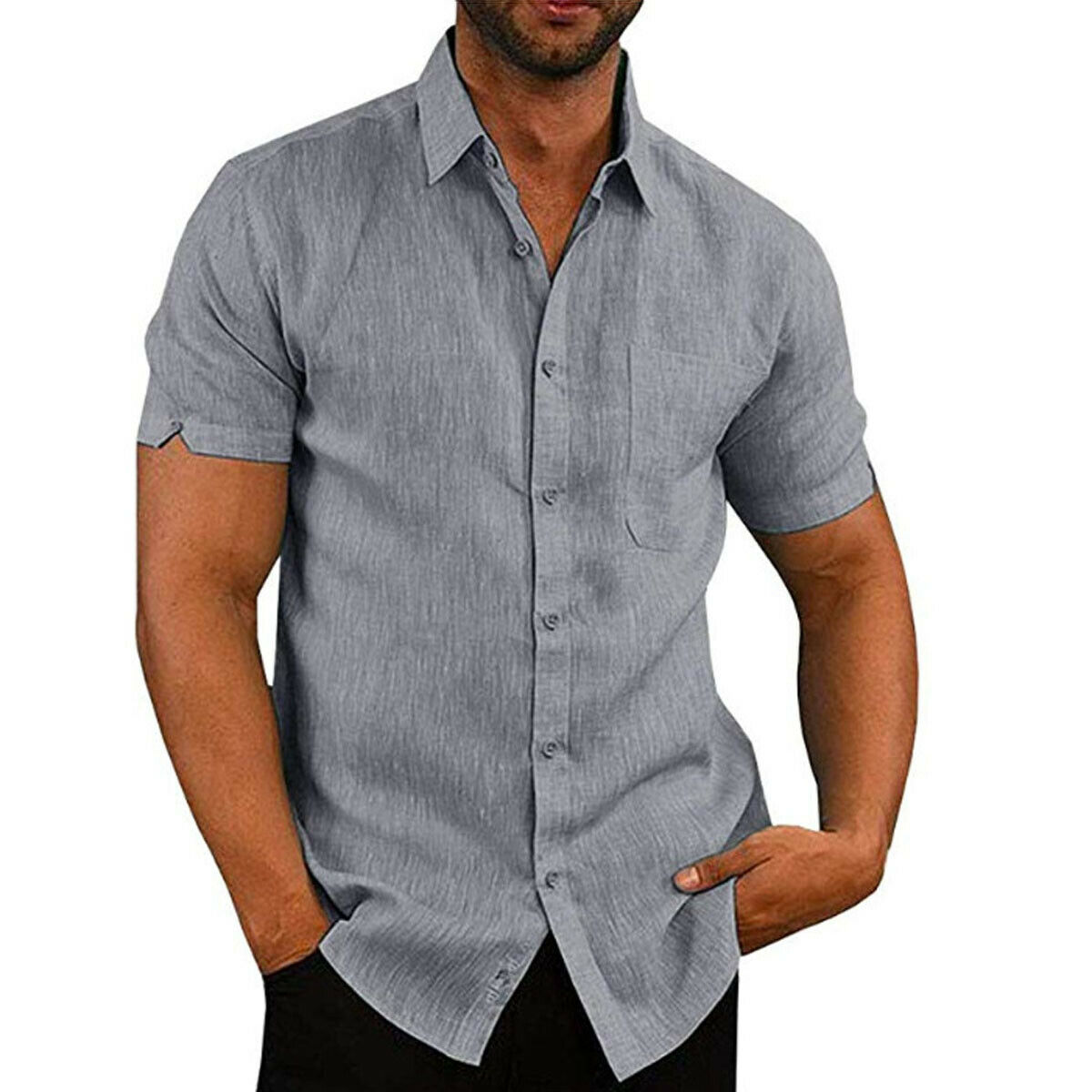 Hnyenmcko Mens Casual Button-Down 