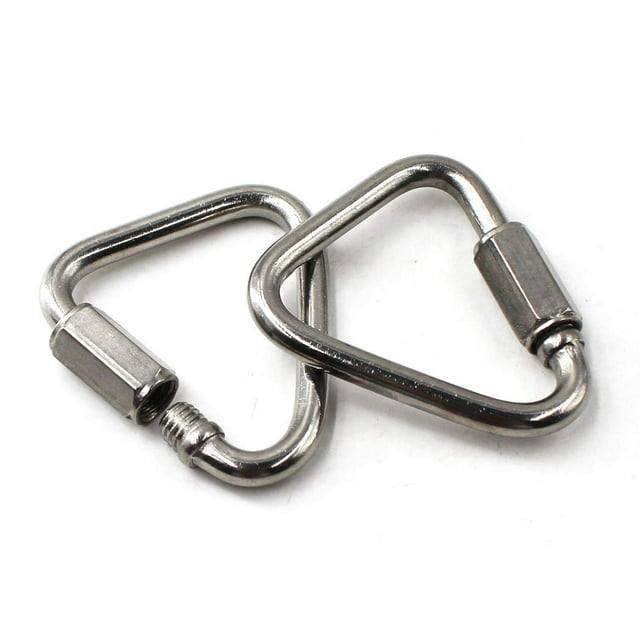 Flomore M10 Delta Connecteur de Chaîne Triangulaire en Acier Inoxydable 304, Mousqueton à Vis, Lot de 2