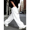 thumbnail image 4 of Reppunk Men's Solid White Distressed Baggy Wide Leg Jeans, Oversized Loose Stacked Ripped Denim Pants, Business Casual Versatile Office Daily Commute Trousers, 4 of 6