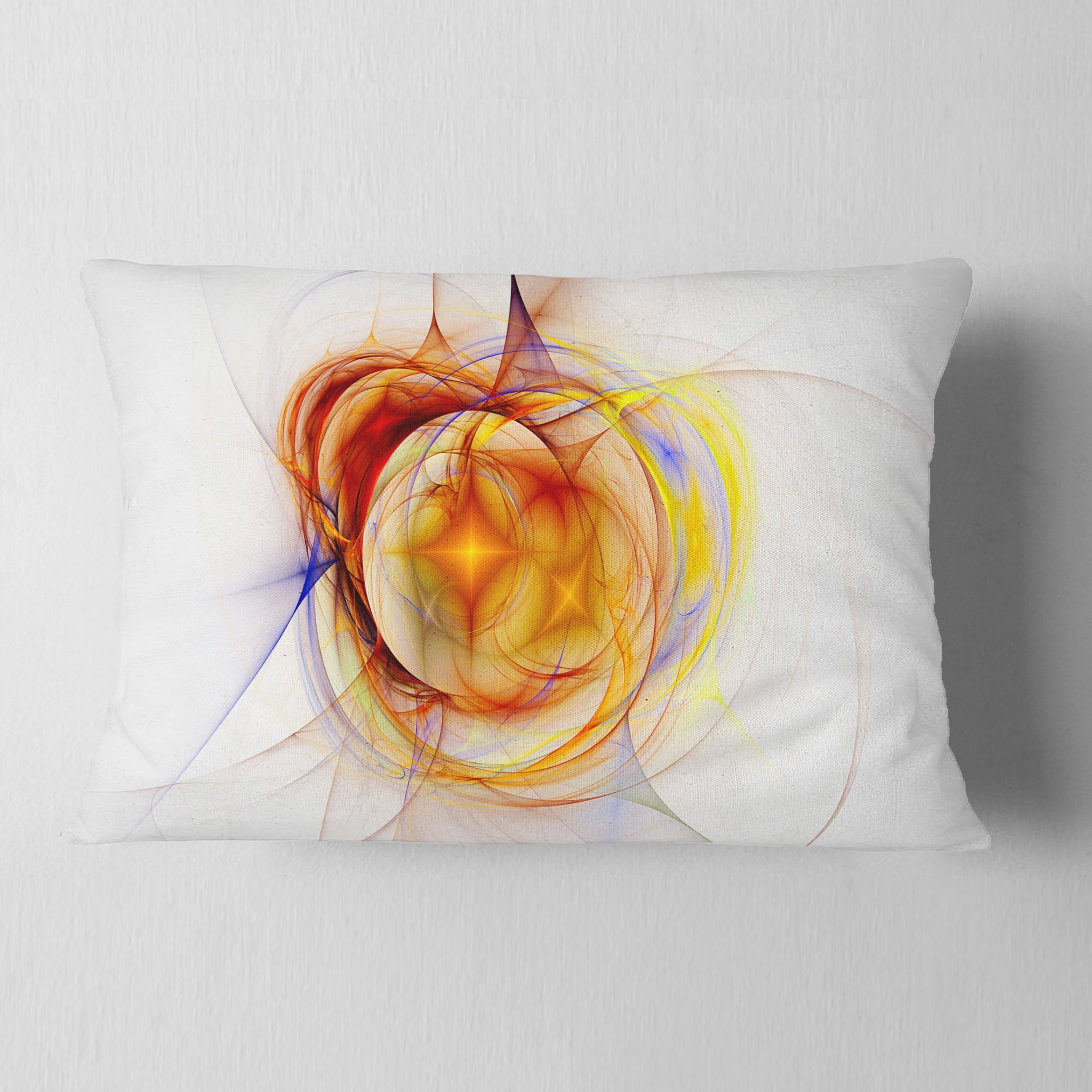 Designart Supernova Explosion in White - Abstract Throw Pillow - 12x20