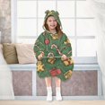 thumbnail image 7 of FORMRS Wearable Blanket Hoodie with Sleeves for Kids Cozy Flannel Sweatshirt, Yellow Christmas Gingerbread, 7 of 7