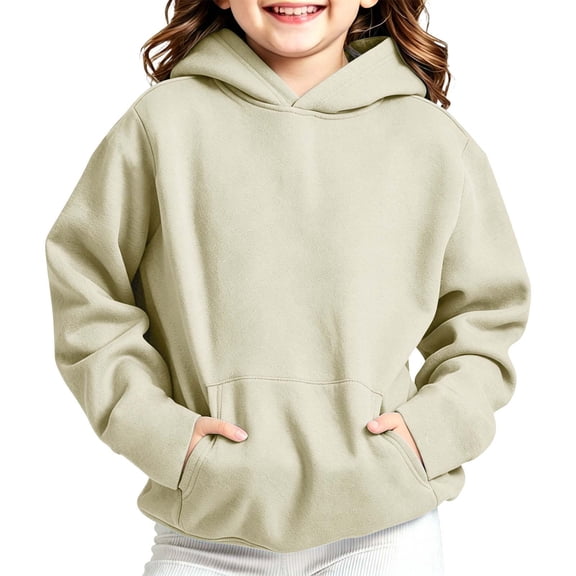 breaise Hoodie for Kids Long Sleeve Sweatshirt Boy and Girls Hooded Pullover Casual Solid Color Fall Sweatshirts