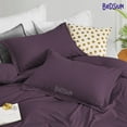 thumbnail image 3 of Bedsium Duvet Cover Cotton Solid - Duvet Cover 3 pcs, Includes 1 Duvet Cover Plum 3 pcs, Includes 1 Duvet Cover - Oversized King Plus (128X 120) with Zipper Closure & 2 Pillow Shams, NO Comforter, 3 of 4