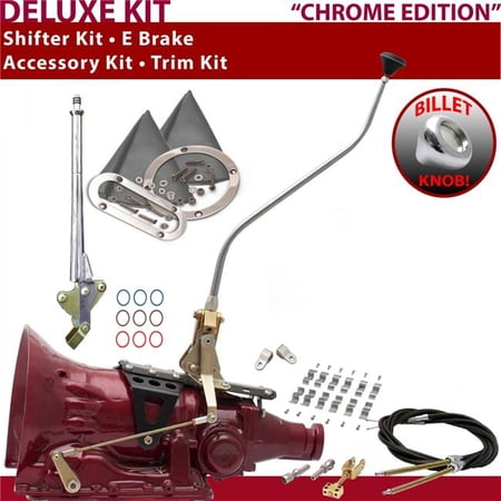 American Shifter C6 Shifter Kit Chrome 23 in. Swan E Brake Cable Clamp Clevis Trim Kit for F57EB