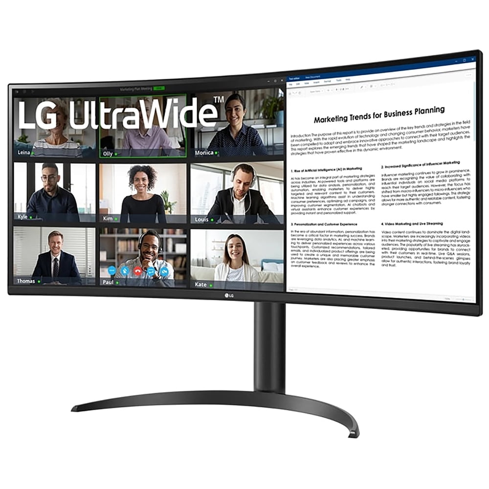 LG 34WR55QK-B 34" Curved UltraWide WQHD HDR 10 100Hz Monitor with USB Type-C Bundle with Elite Suite 18, 2x HDMI Cable and Deco Gear CPS Exclusive 26 Month Protection Pack (BEACH-CPS-26M500)