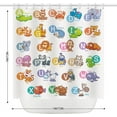 thumbnail image 3 of Kids Alphabet Shower Curtain ABC Educational Cartoon Animals Students Baby Learning Tool for Bathroom Decor Polyester Fabric Waterproof Sets with 12 Hooks 72x72 Inch, 3 of 6