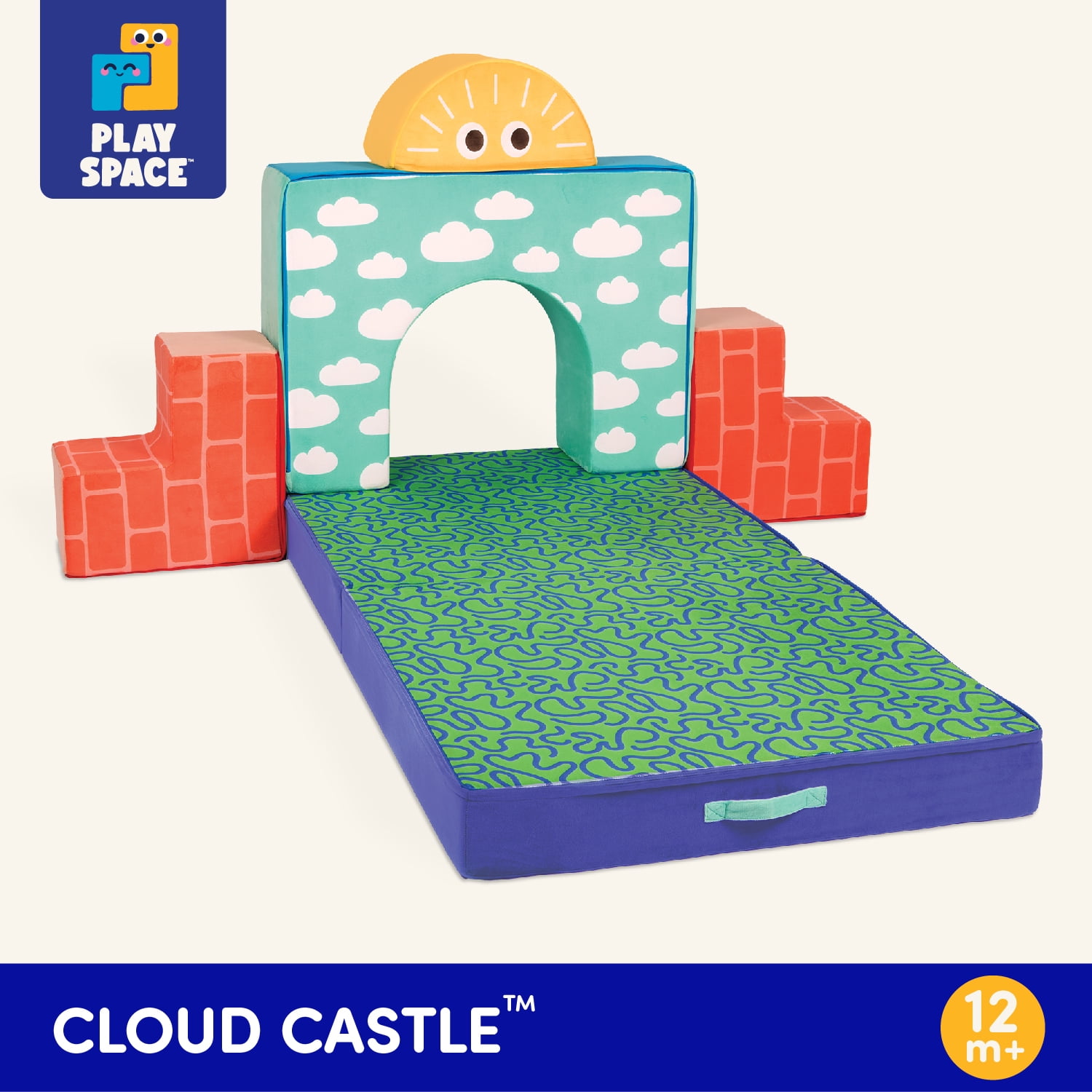 Battat Cloud Castle Foam Fort Building Set with 5 Multicolor Play Shapes, Indoor Toy for 12 Months +