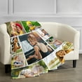 thumbnail image 4 of Custom Throw Blanket, with Photos and Text, Picture Collage Blanket, Personalised Gift, for Dad, Mum, Kids, Dog, Friend or on Anniversary, 3 Photos, 50"×60", 4 of 6
