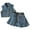 02-Blue, variant on RUTAYY Children Girls Outfit Sets Summer Denim Set Stylish Sleeveless Fringed Cardigan and Pleated Skirt 2-8 Year Classic Versatile Clothing